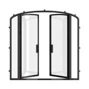 Pre-hung double mini arch steel door system.