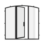 Custom single arch steel entry with sidelights and thermal barrier system