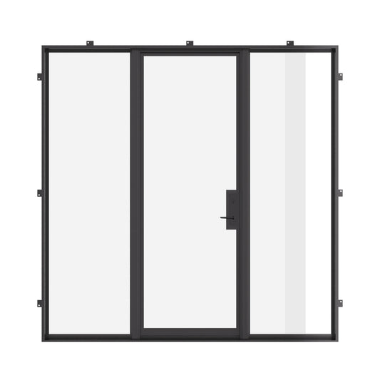 Air Lite with Thermal Break and Side Windows - Single Flat by Pinky’s Iron Doors — home doors, view 1