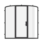 Single mini arch steel door with sidelights, NFRC-rated.