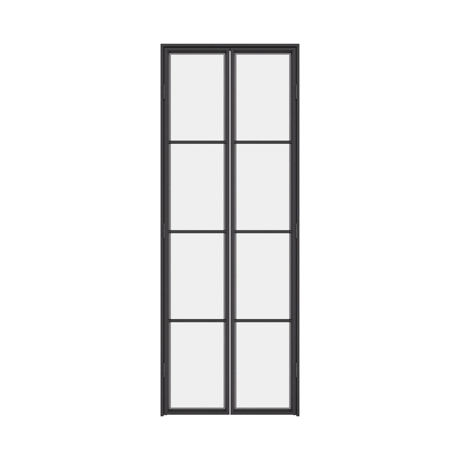 Air Pantry double flat interior steel pantry doors with glass panels for modern kitchens