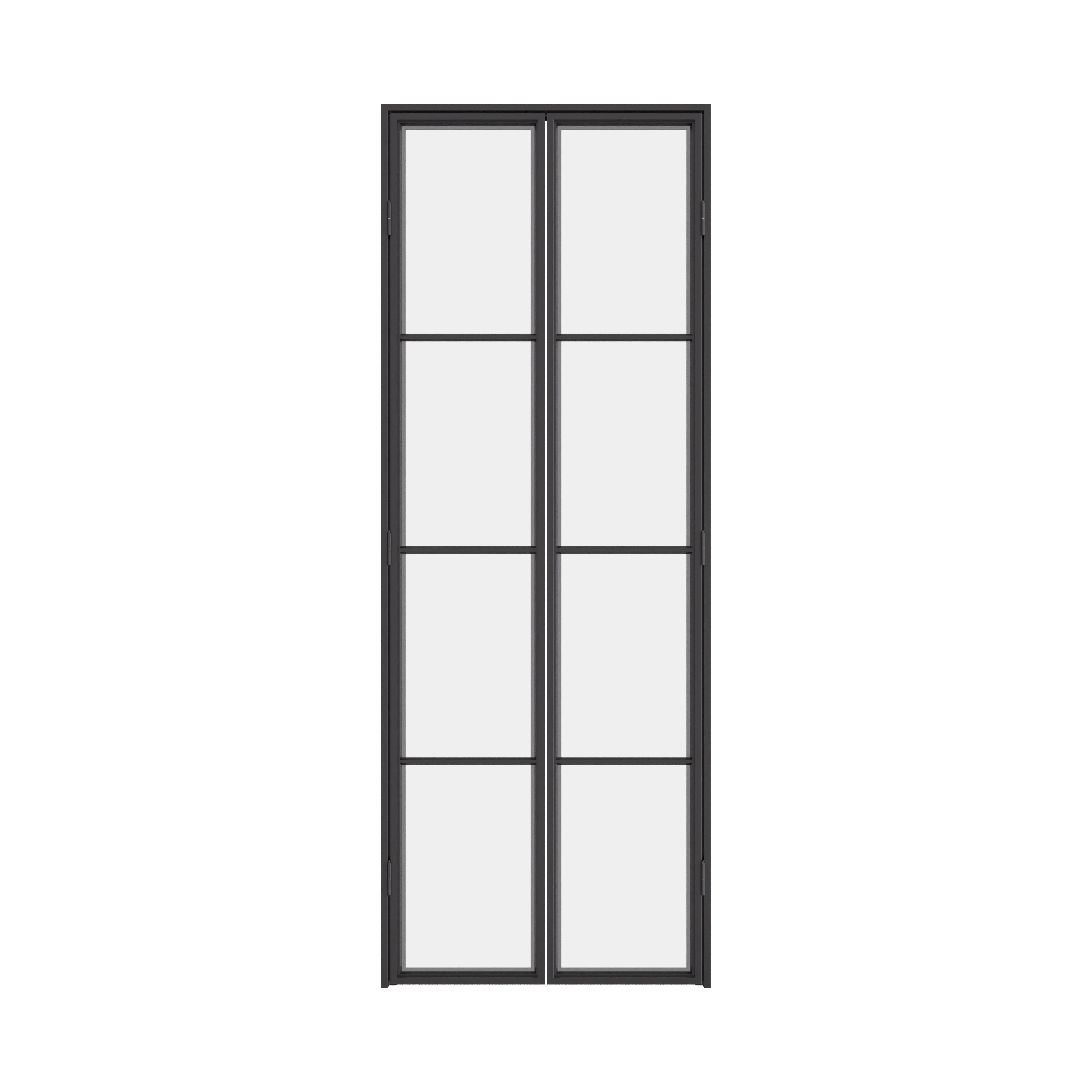 Air Pantry double flat interior steel pantry doors with glass panels for modern kitchens