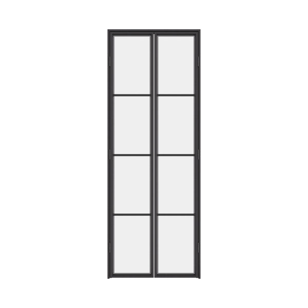Air Pantry double flat interior steel pantry doors with glass panels for modern kitchens