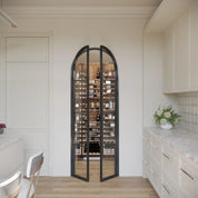 Air Pantry double full arch glass pantry doors with architectural steel frames