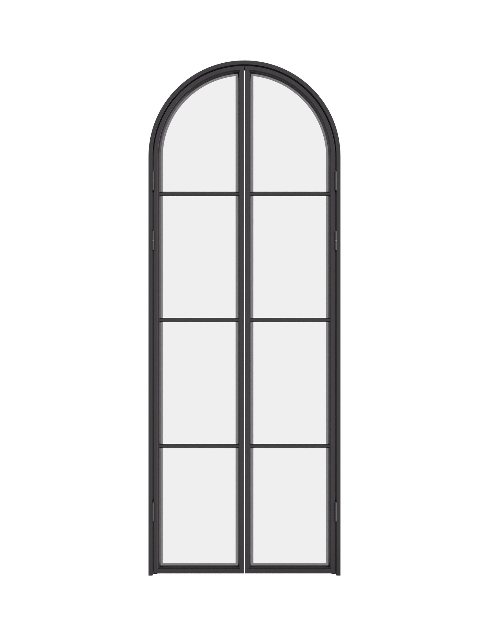 Air Pantry double full arch interior steel pantry doors with curved glass design