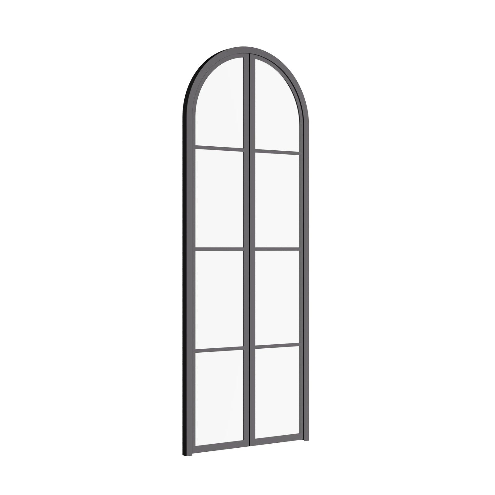 Air Pantry double full arch steel pantry doors with glass for traditional kitchens