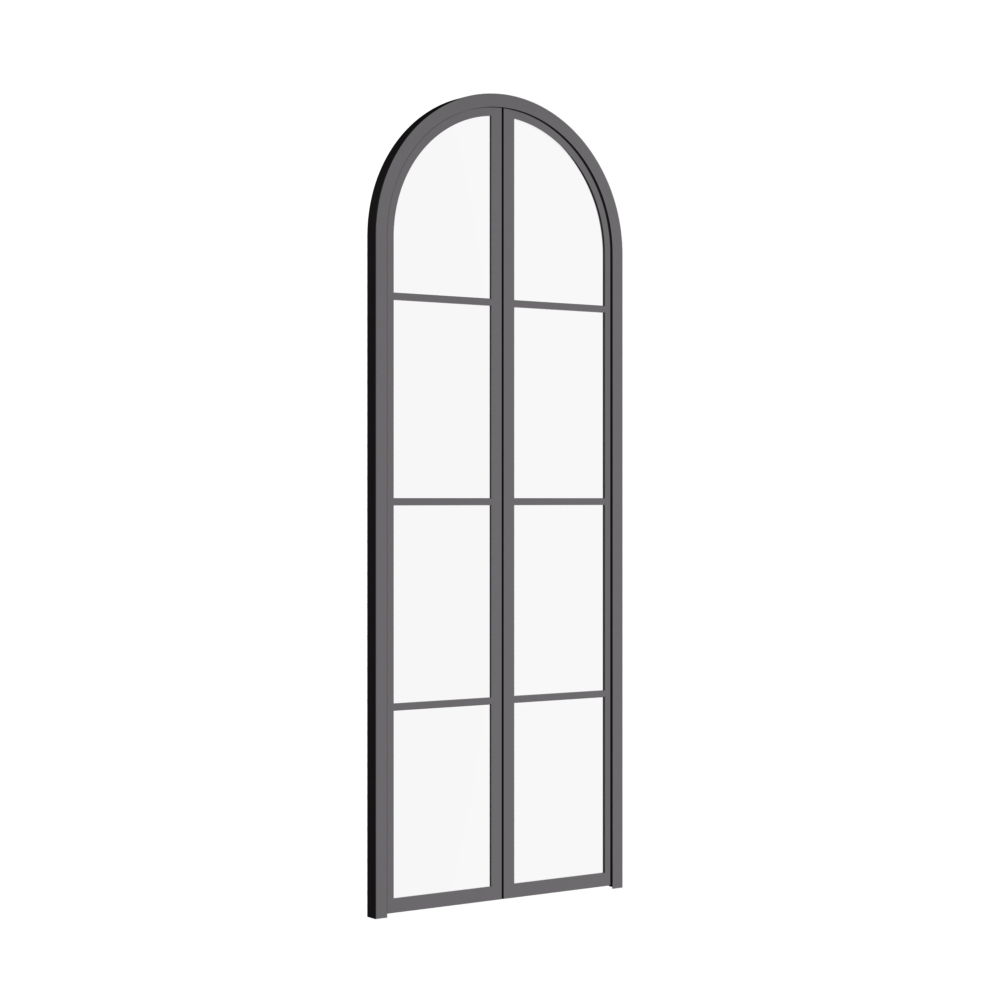 Air Pantry double full arch steel pantry doors with glass for traditional kitchens