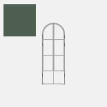 Load image into Gallery viewer, Double Full Arch Pantry Doors with Angeles Green Paint swatch