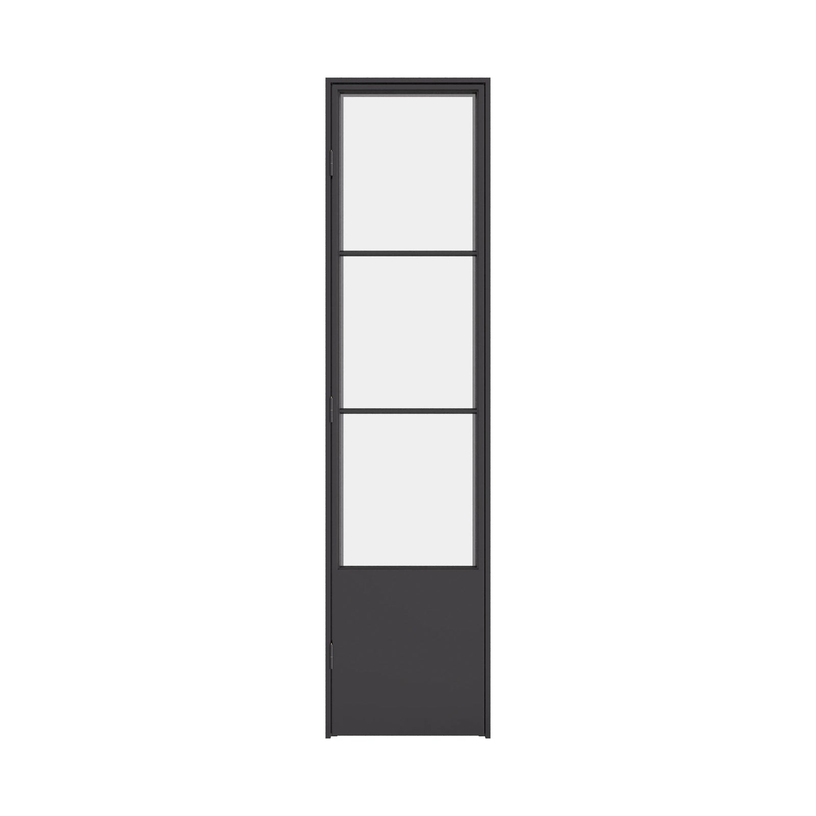 Air Pantry single flat steel pantry door with kickplate and glass panel