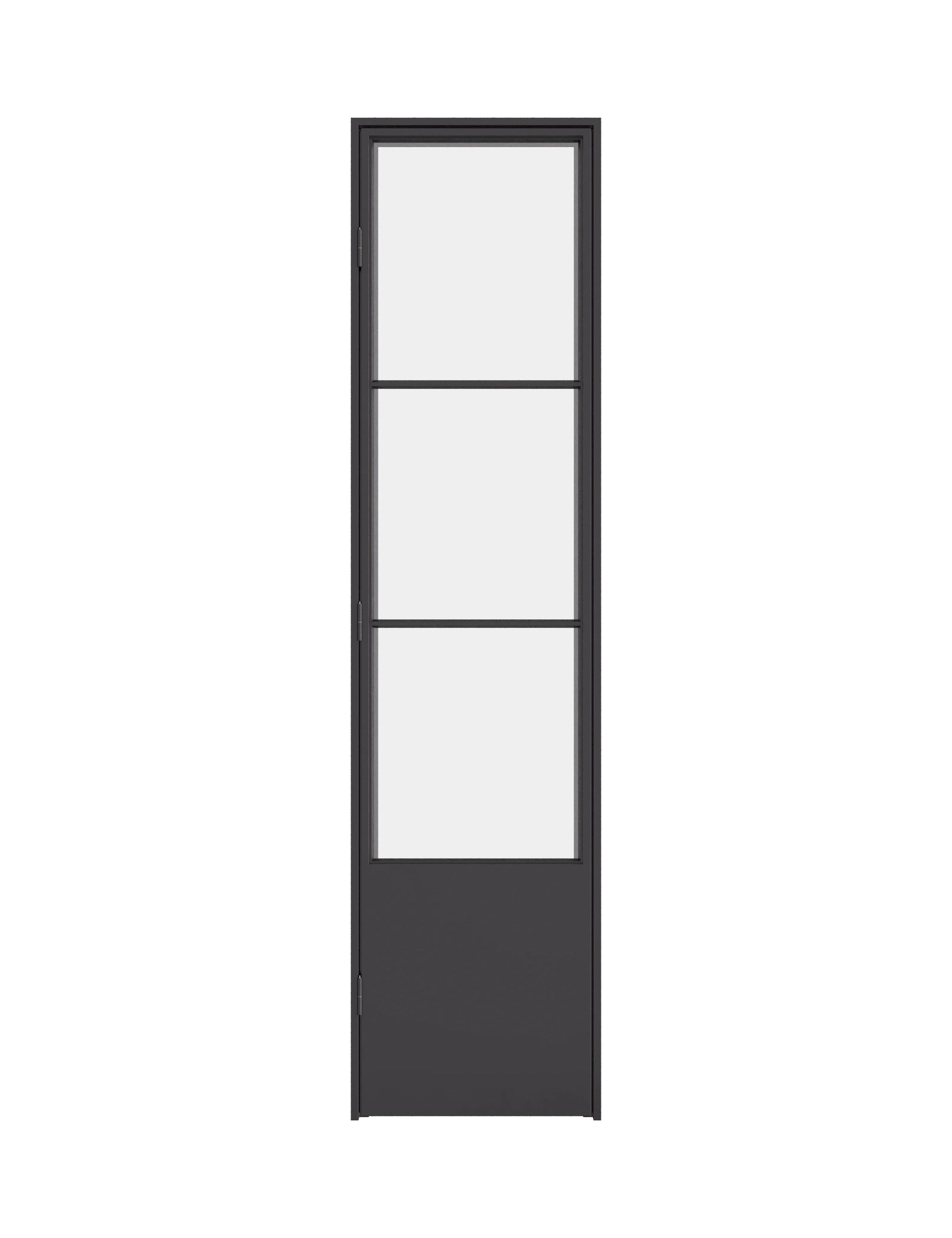 Air Pantry single flat steel pantry door with kickplate and glass panel