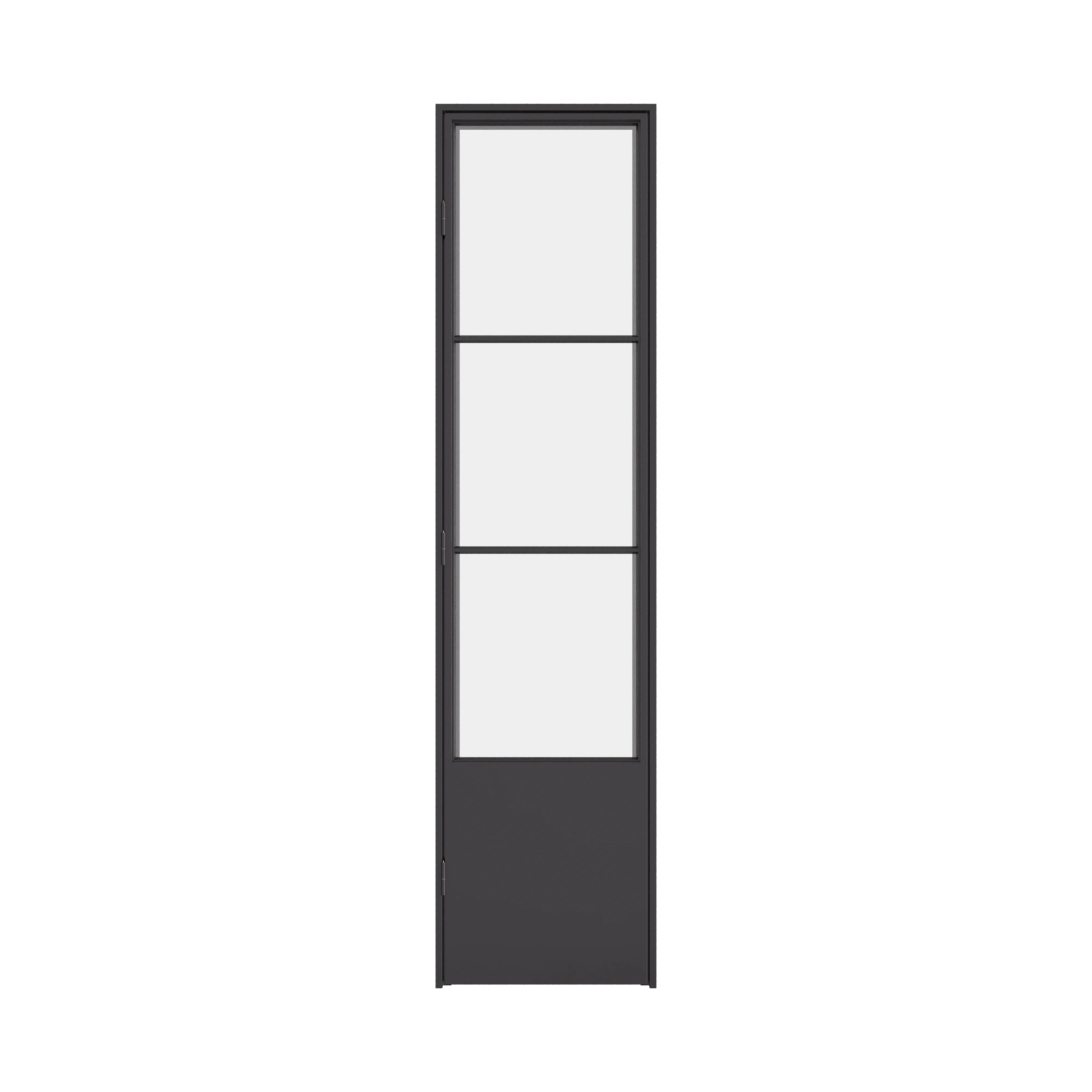 Air Pantry single flat steel pantry door with kickplate and glass panel
