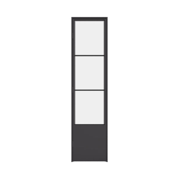 Air Pantry single flat steel pantry door with kickplate and glass panel
