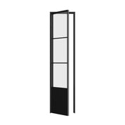 Air Pantry single flat modern steel pantry door with kickplate and glass