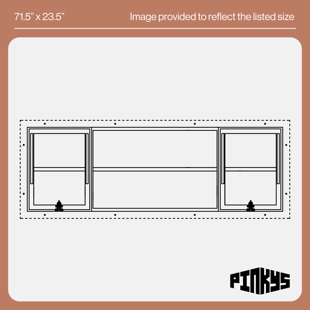 Air Window 0V 1H with Ring Pull - Dual Single Awning with Middle Fixed Panel