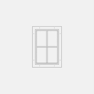 Fixed Portrait Steel Window with cross-shaped mullions