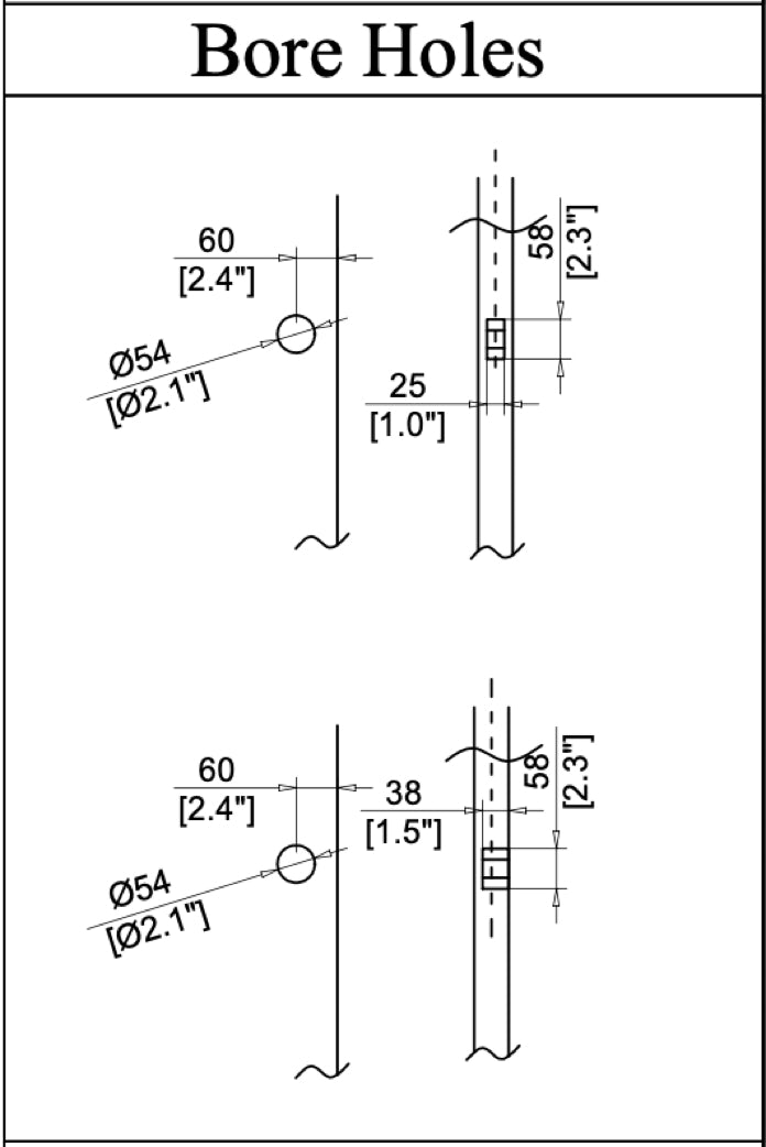 Air 4, 5, & Lite Double Dutch with Thermal Break Bore Holes Details
