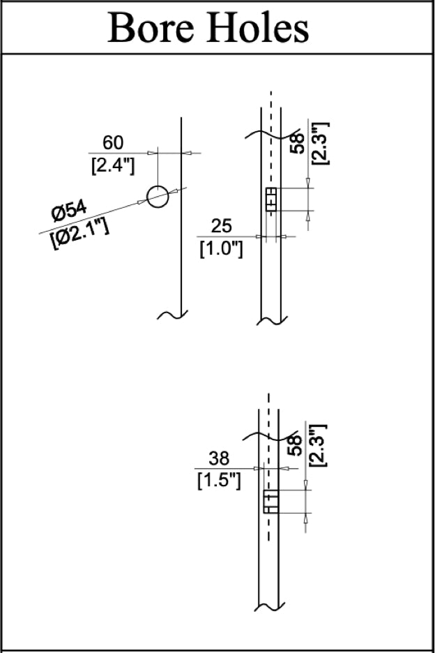 Air 4, 5, & Lite Single Dutch with Thermal Break Bore Holes Details