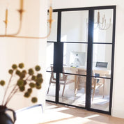 Air 4 slim sidelite window panel in black steel with clear glass