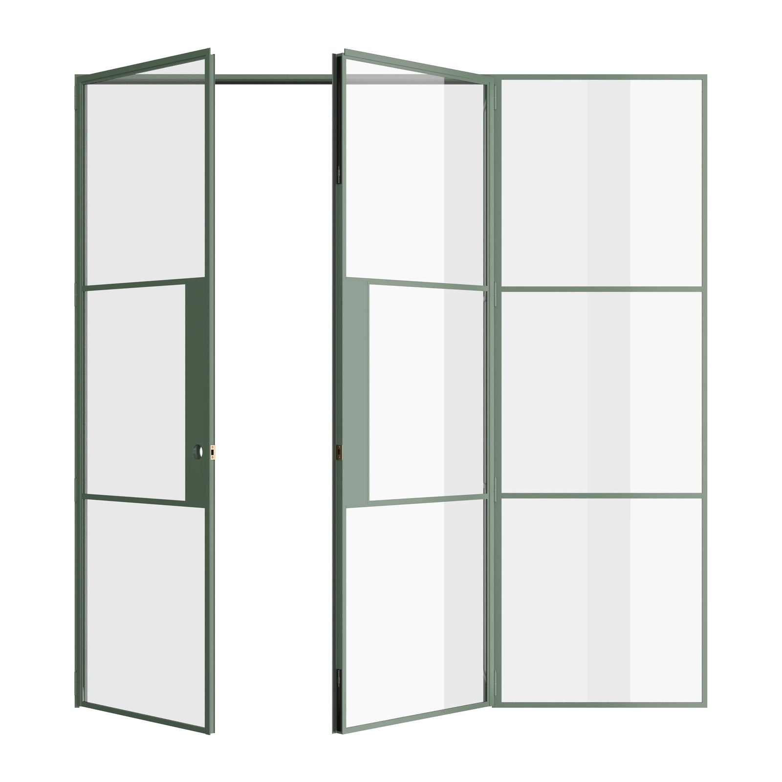 Pinkys Air 4 interior steel door, double, flat, with a right side window, open