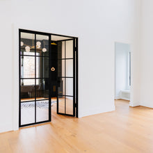 Load image into Gallery viewer, Double interior steel doors with clear glass  open onto family room