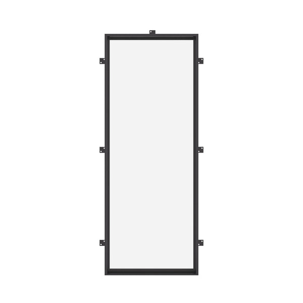 Fixed steel side window with NFRC-rated dual-pane low-E glass.