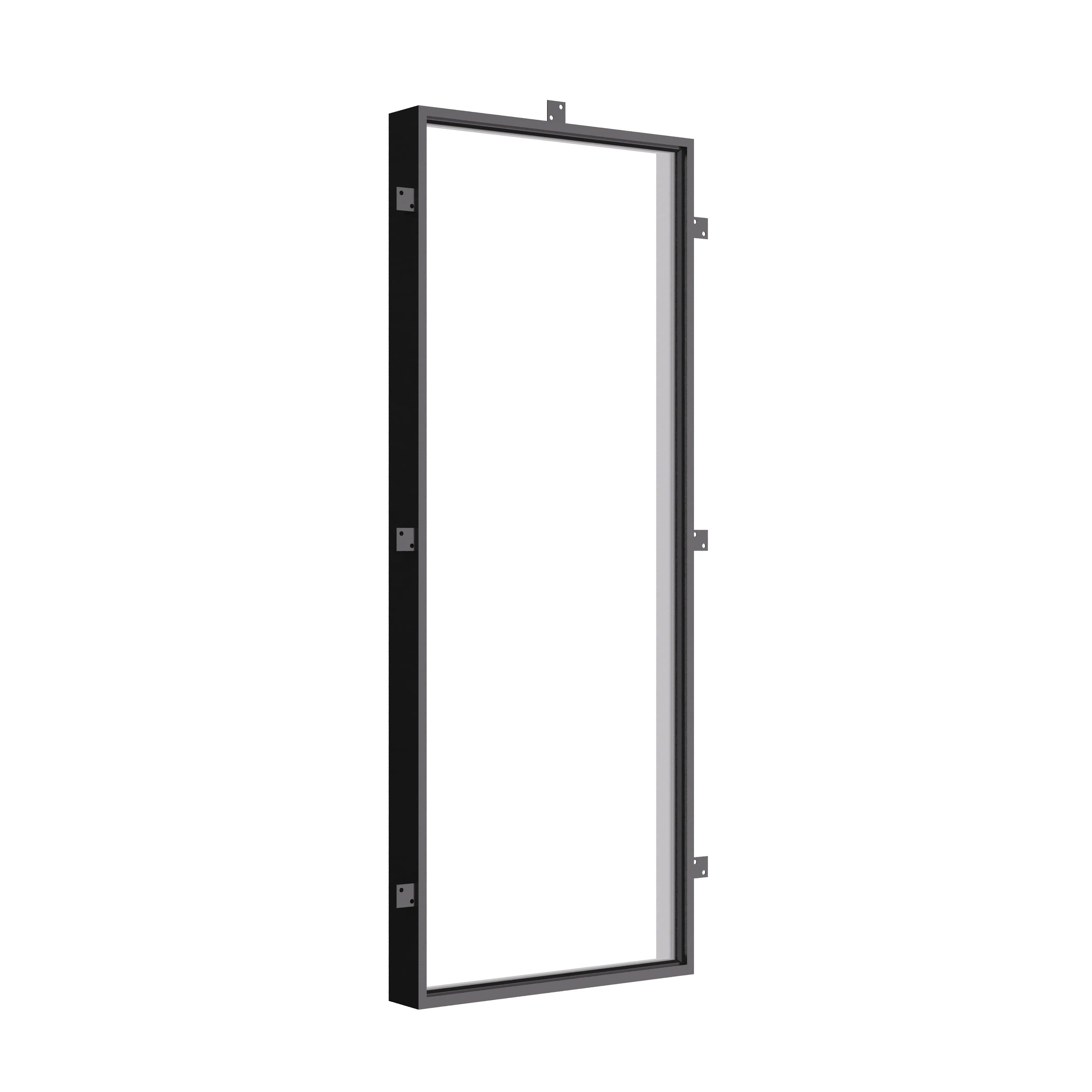 Cold-rolled steel side lite with insulated glazing.