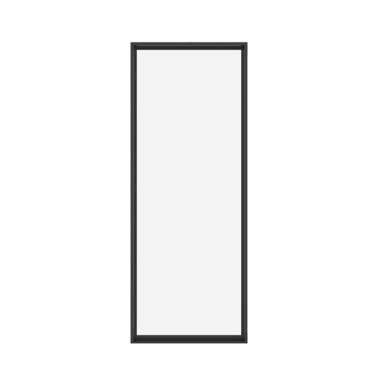 Clear glass exterior steel bolt-through sidelight on white background