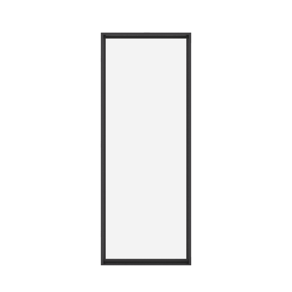 Bolt-through steel side window panel with glass.