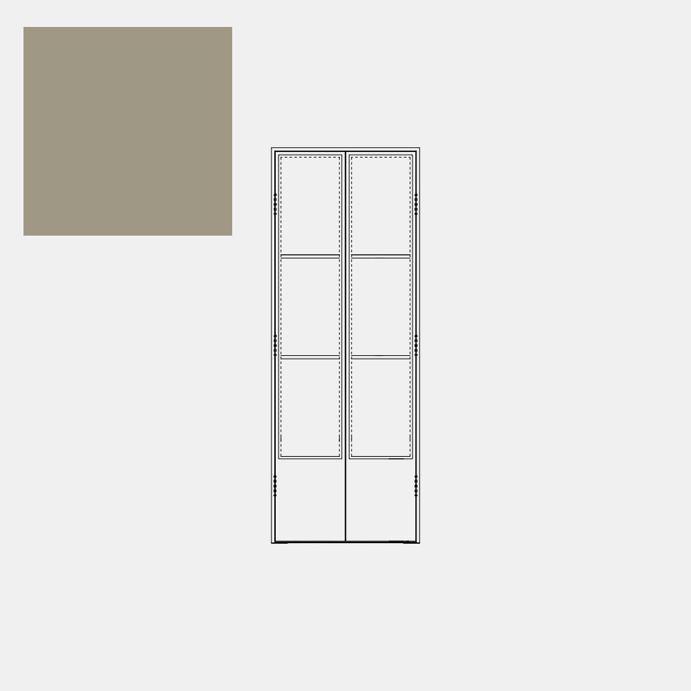 Double Pantry Doors with Palm Desert Sand Paint Swatch