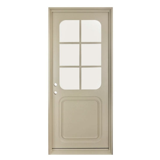 Modern Steel Front Door with Round Cornered Window