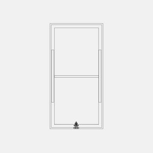 Awning Window with Pull Ring and single horizontal mullion