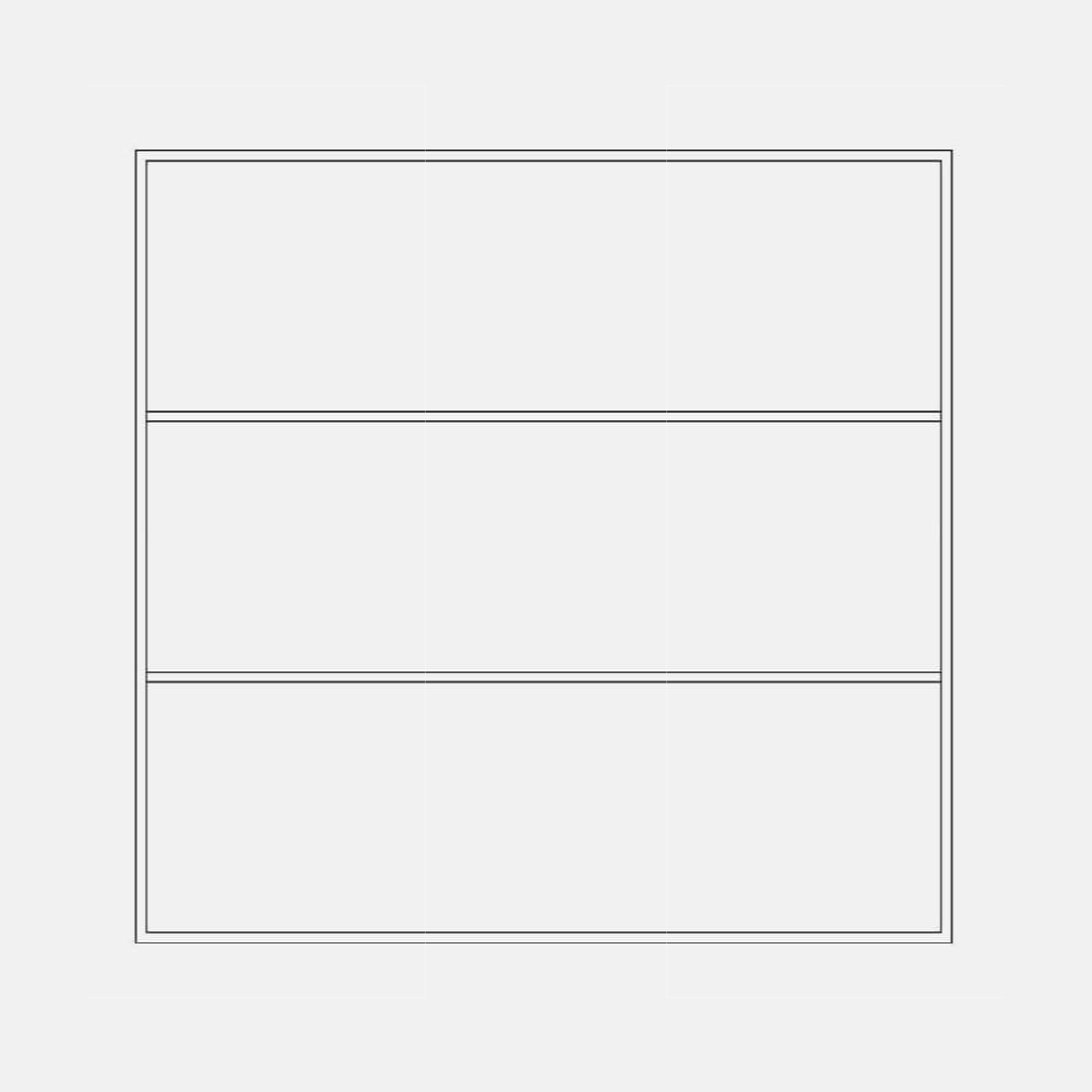 Square Fixed window with 2 horizontal gridlines