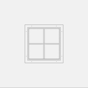 Fixed Square Steel Window with cross-shaped mullions