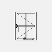 Load image into Gallery viewer, Single Casement window with one horizontal and one vertical gridline