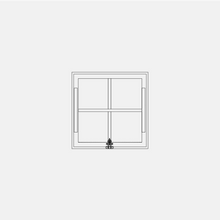 Load image into Gallery viewer, Square Awning Steel Window with Ring Pull and cross-shaped gridlines