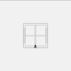Square Awning Steel Window with Ring Pull and cross-shaped gridlines