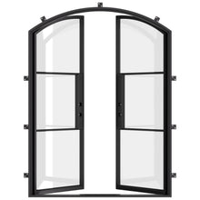 Load image into Gallery viewer, Steel frame black swing door with arch