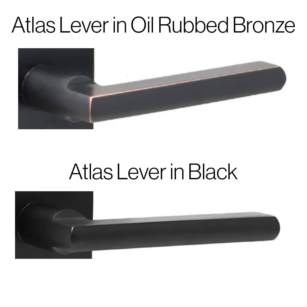 Atlas Levers from Weslock in black and oil rubbed bronze