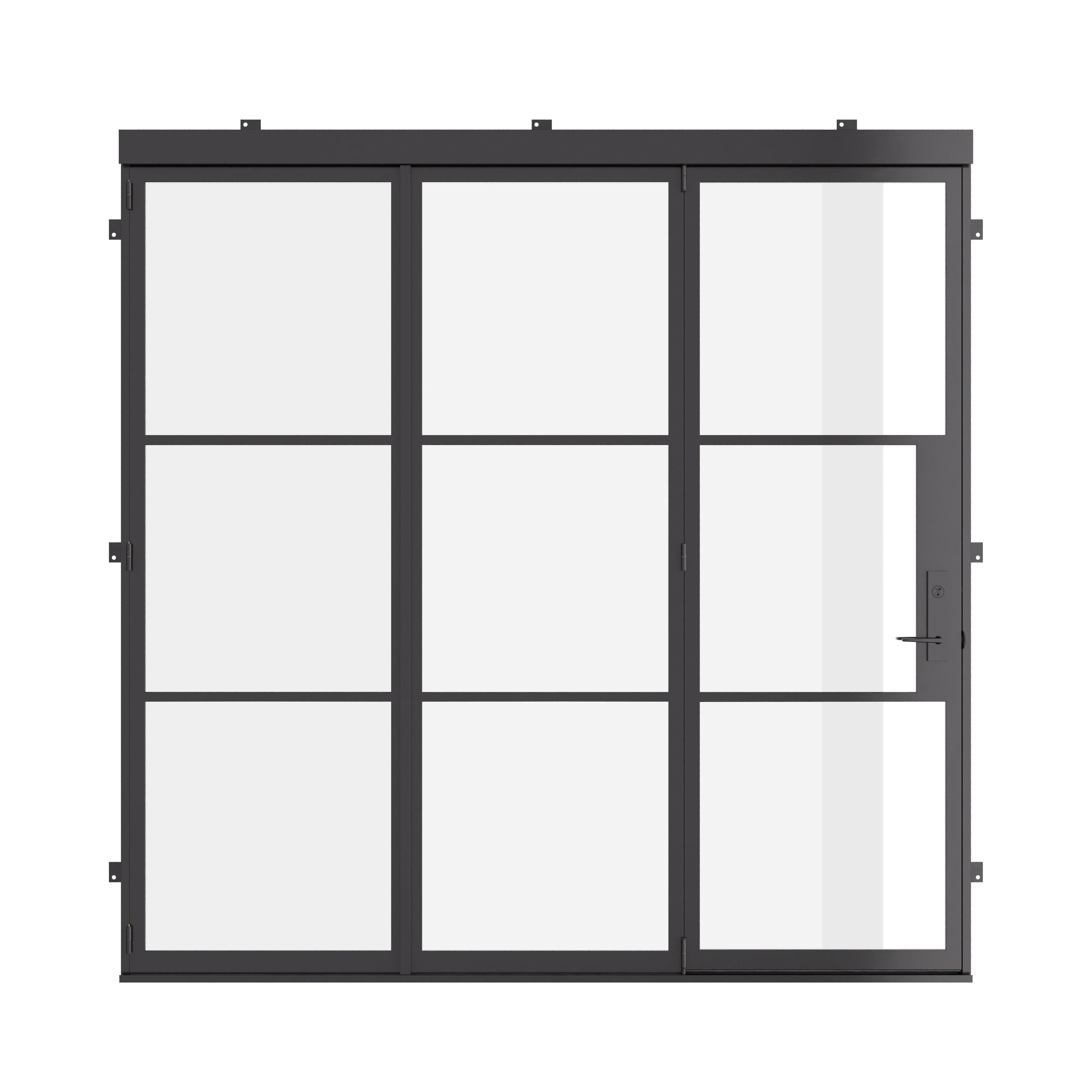 Air 4 architectural steel bi-fold door, black thermal break frame and dual pane tempered glass