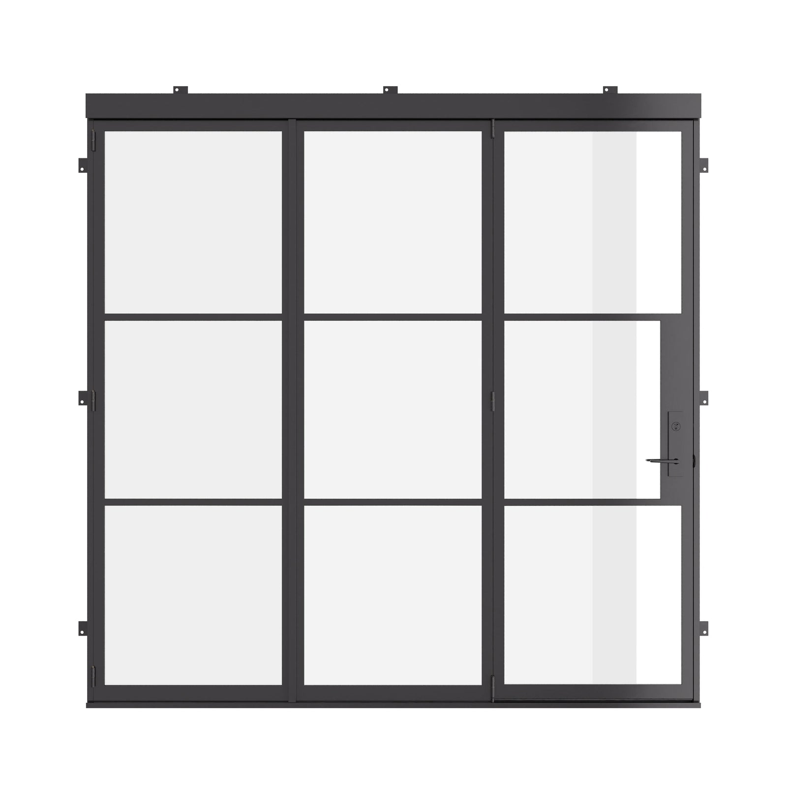 custom cold rolled steel bi-fold door with dual pane tempered glass