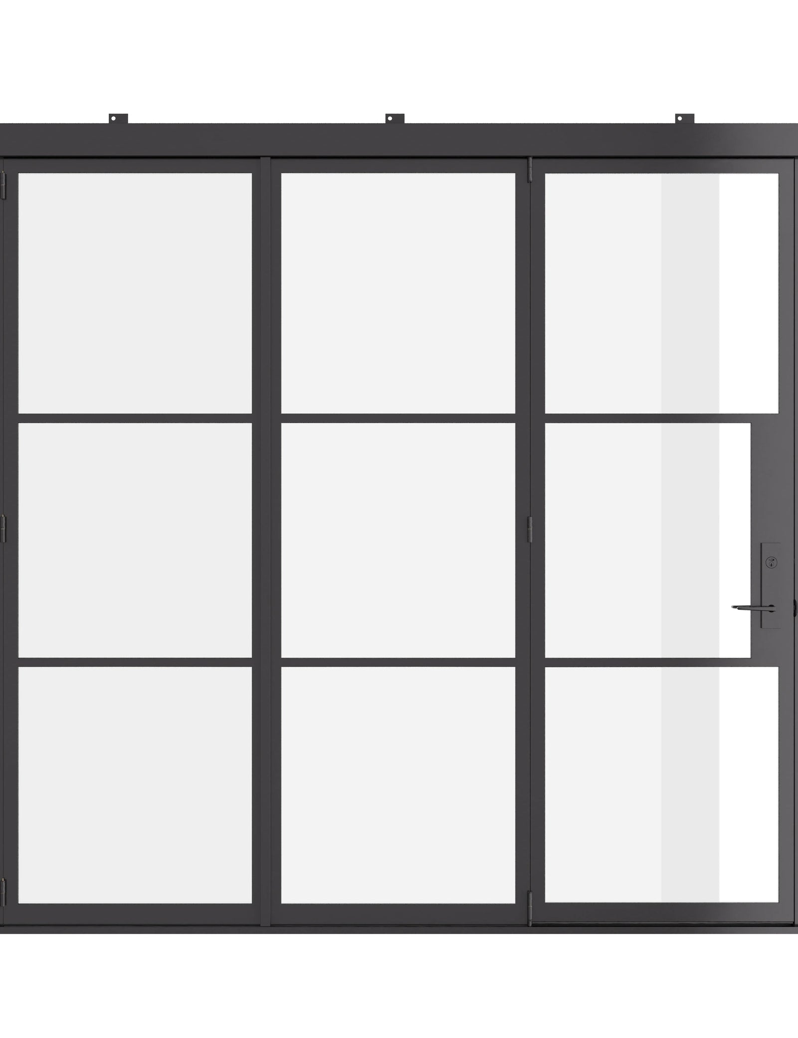 custom cold rolled steel bi-fold door with dual pane tempered glass