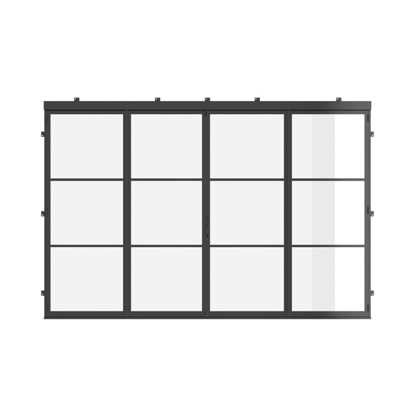 Air 4 architectural steel center split bi-fold door with thermal break and dual pane tempered glass