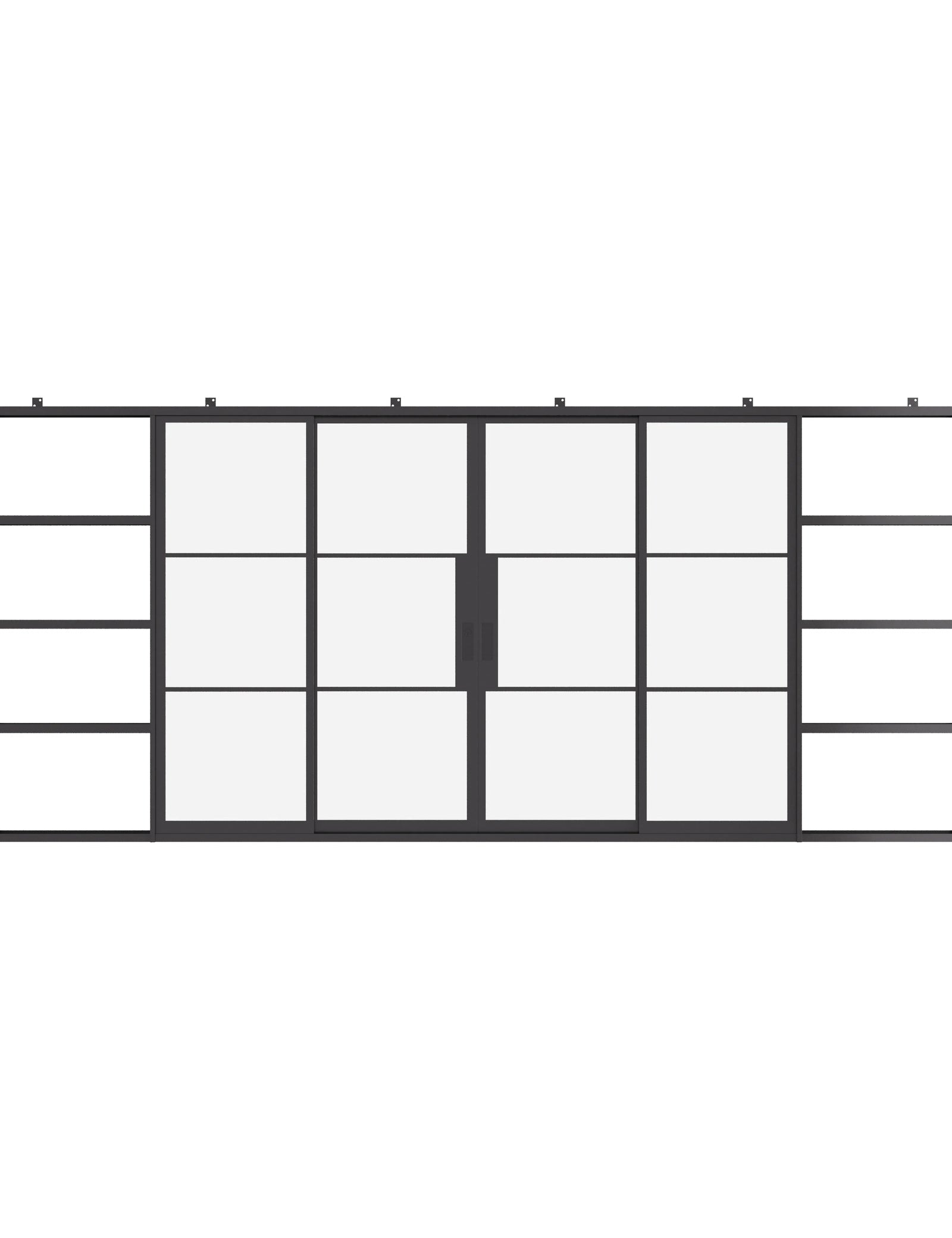 custom center split double pocket steel door