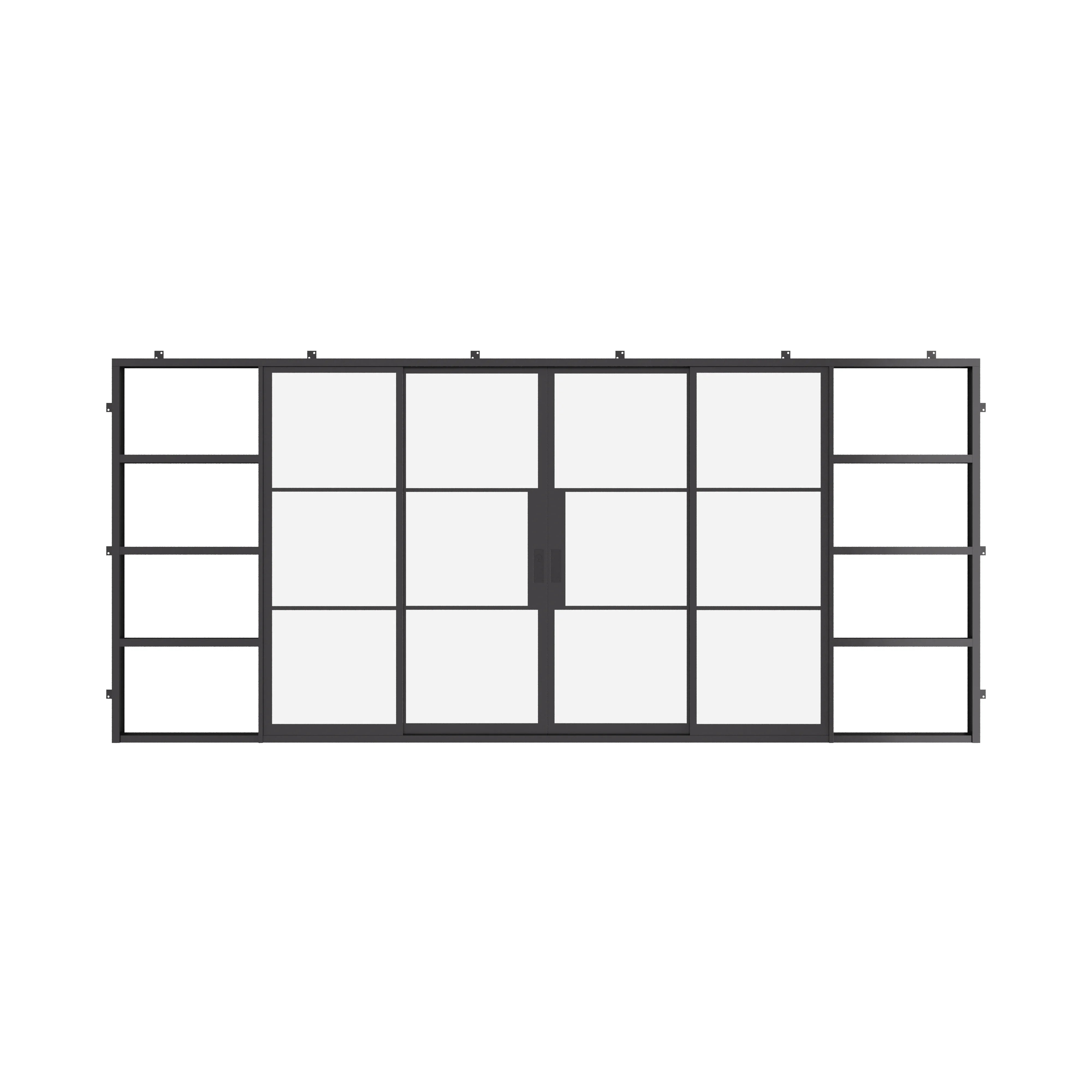 custom center split double pocket steel door