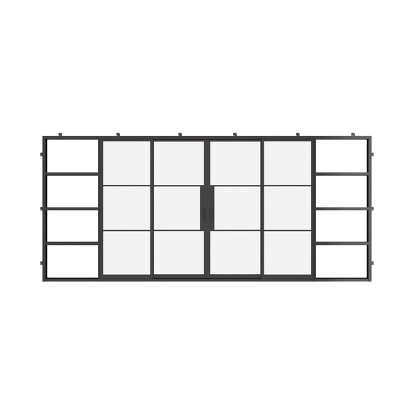 custom center split double pocket steel door
