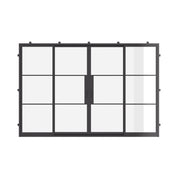 custom center split double steel sliding door