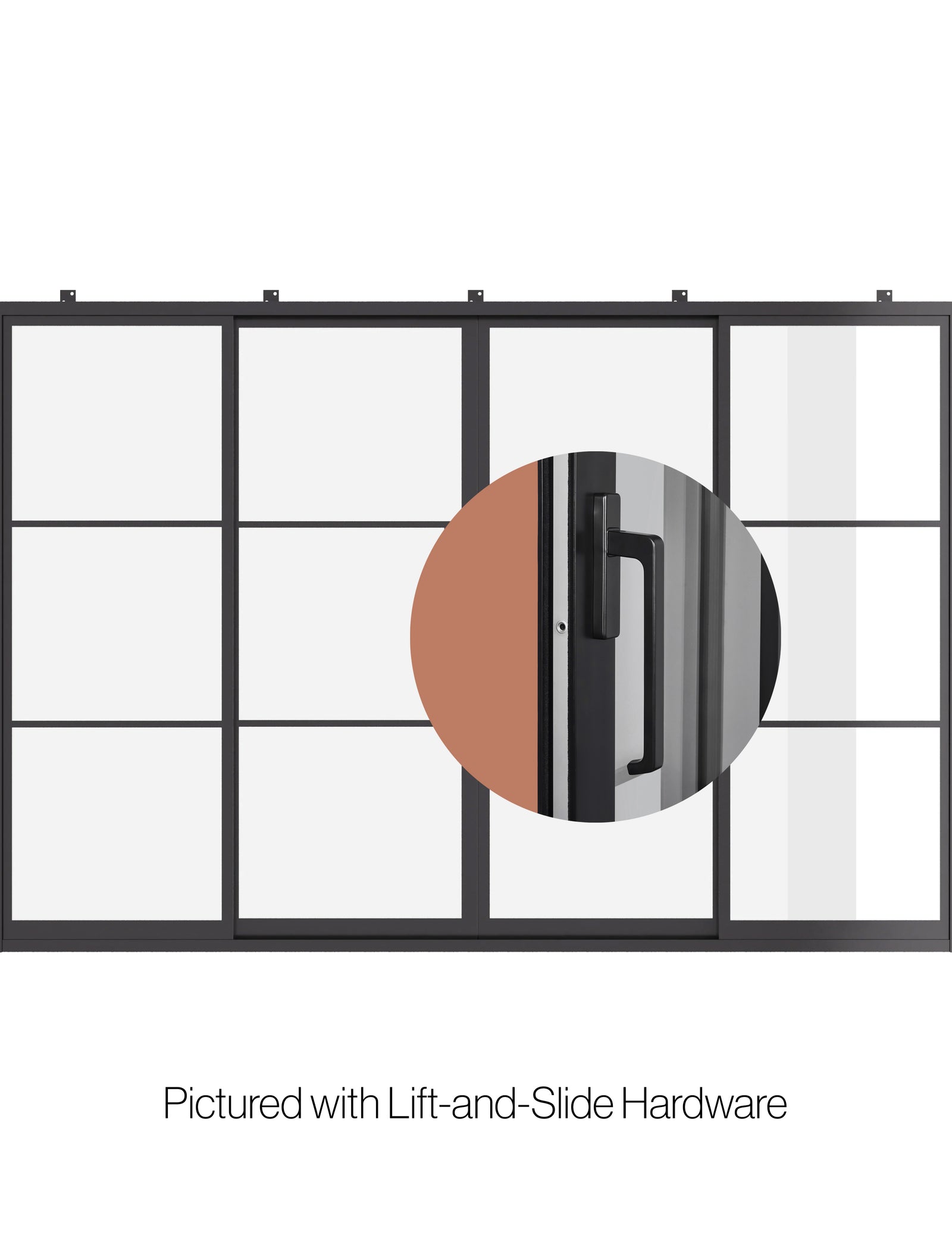 custom center split lift and slide double steel sliding door