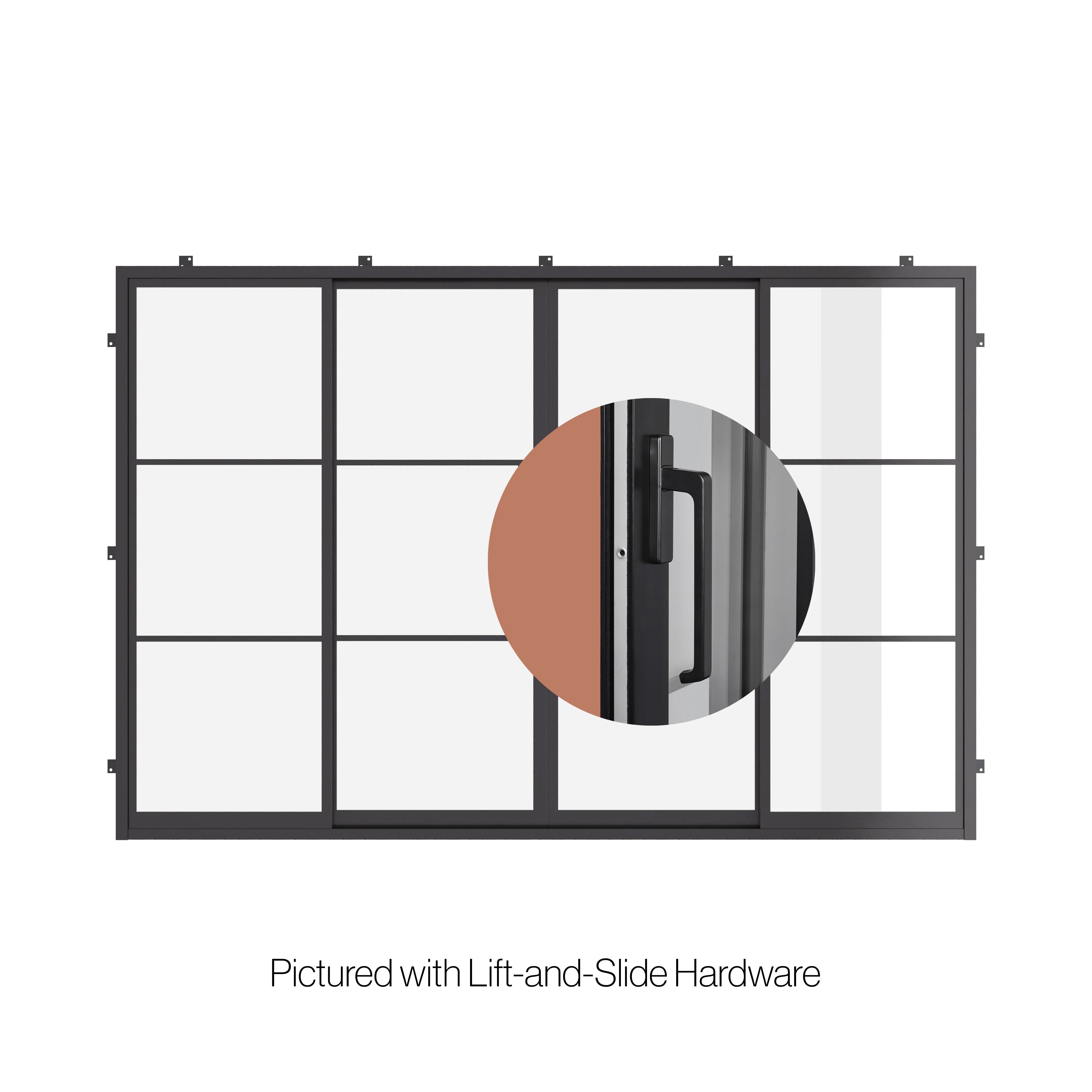 custom center split lift and slide double steel sliding door