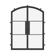 Air 4 double arch exterior steel doors with curved tops and slim frame
