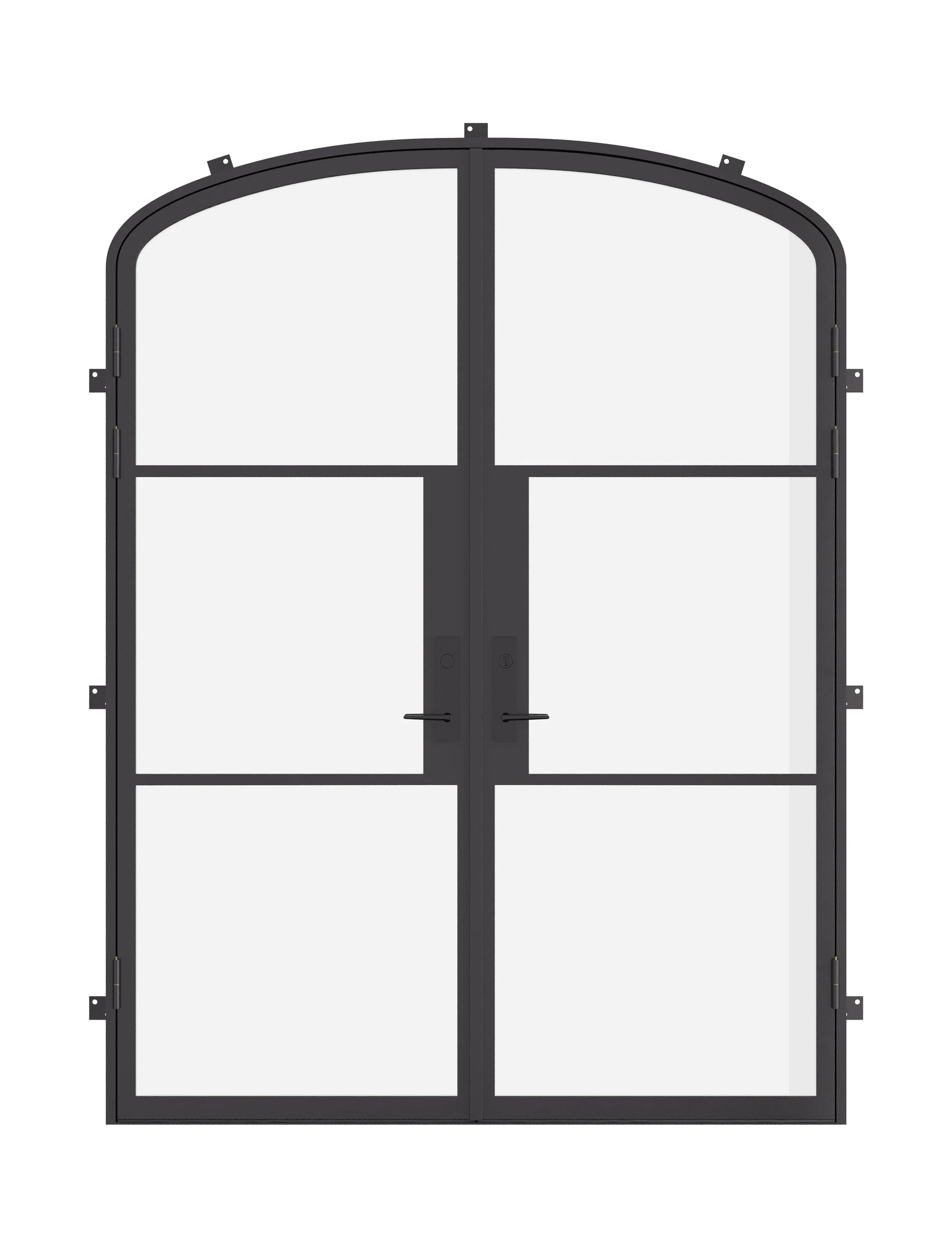 Air 4 double mini arch exterior steel doors with subtle curved tops
